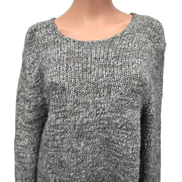 Tommy Bahama Jeans Sweater Marled Gray Oversized Women XL Wool Acrylic Knit - Picture 8 of 13